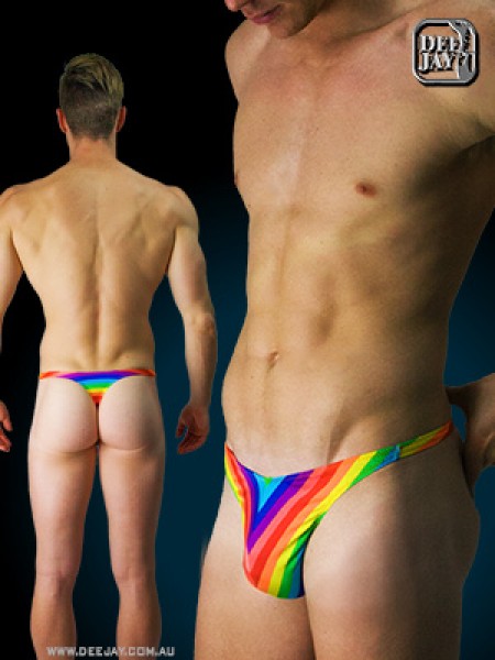 Mens Rainbow swim thong